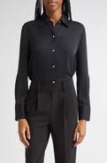 Vince Stretch Silk Button-Up Shirt