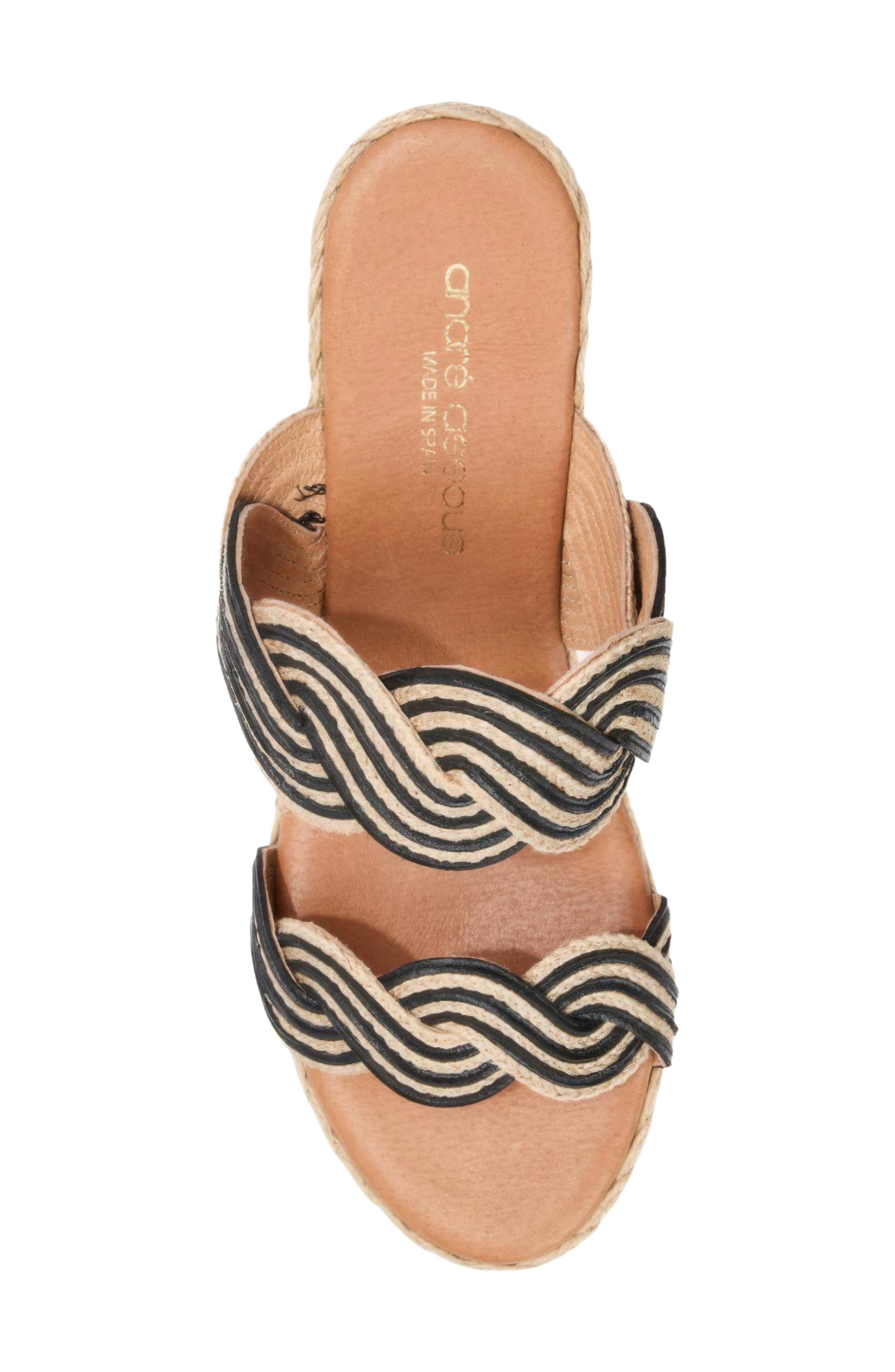 André Assous Nolita Twist Wedge Slide Sandal, Alternate, color, Natural/ Black