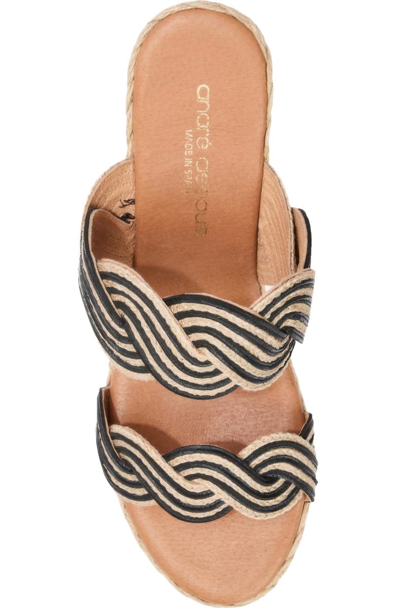 André Assous Nolita Twist Wedge Slide Sandal, Alternate, color, Natural/ Black