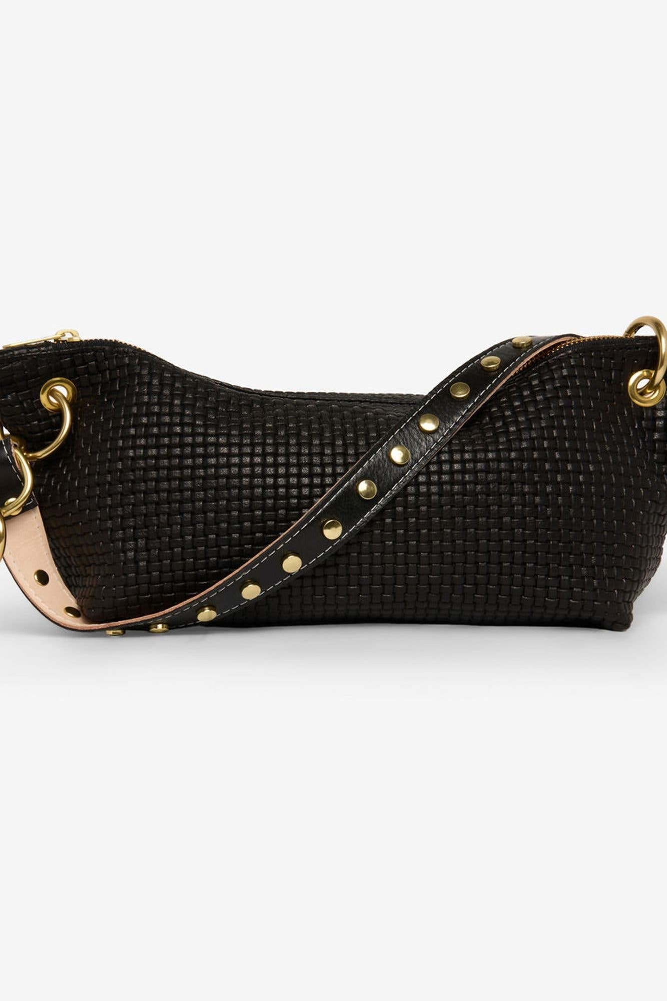 Leather Embossed Shoulder Bag, Alternate, color, Black