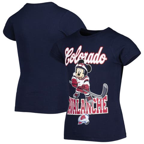 Girls Youth Navy Colorado Avalanche Mickey Mouse Go Team Go T-Shirt
