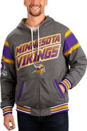 G-III SPORTS BY CARL BANKS Men's G-III Sports by Carl Banks Purple/Gray Minnesota Vikings Extreme Full Back Reversible Hoodie Full-Zip Jacket