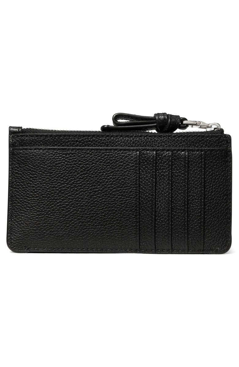Kate Spade New York loop pebbled leather card case, Alternate, color, Black