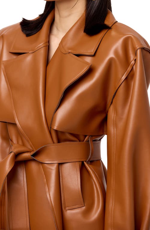 Naked Wardrobe Faux Leather Crop Trench Coat