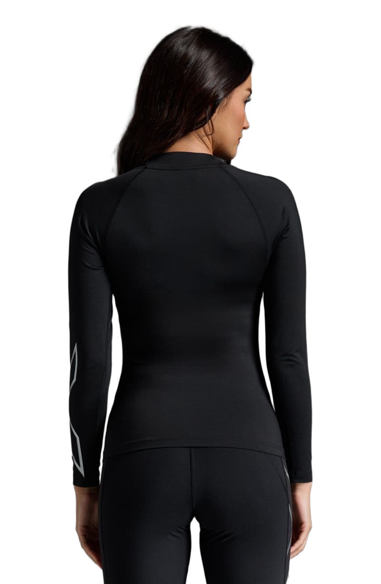 2XU Women's Ignition Compression Long Sleeve, Alternate, color, Black/Silver