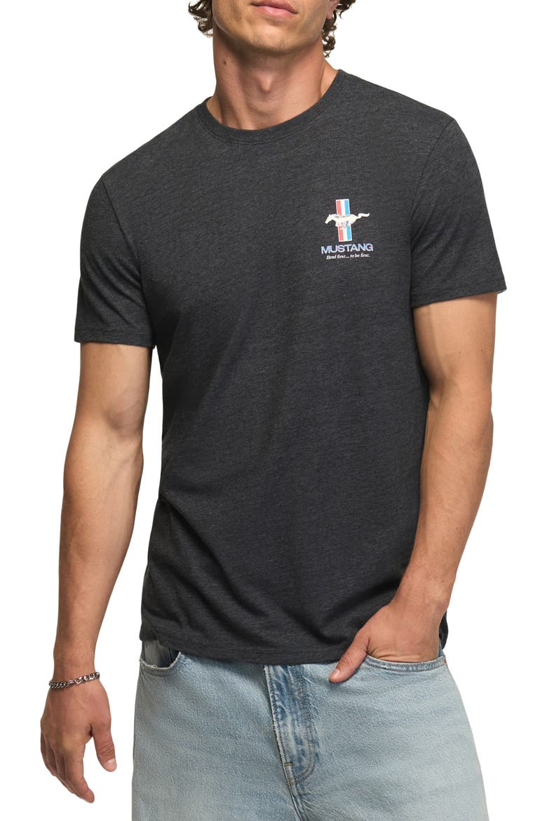 Ford Mustang Cotton Blend Graphic T-Shirt, Main, color, JET BLACK