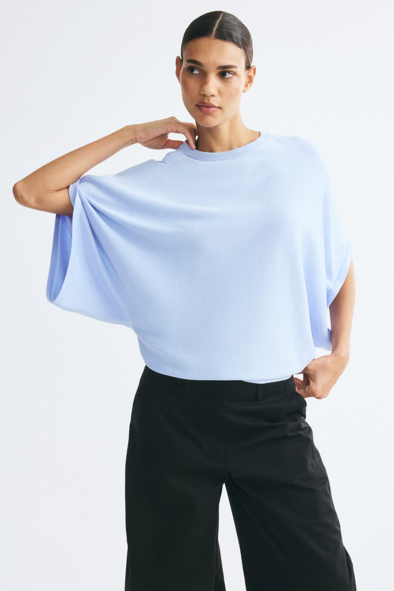Boxy Fine-Knit Top, Main, color, Light blue