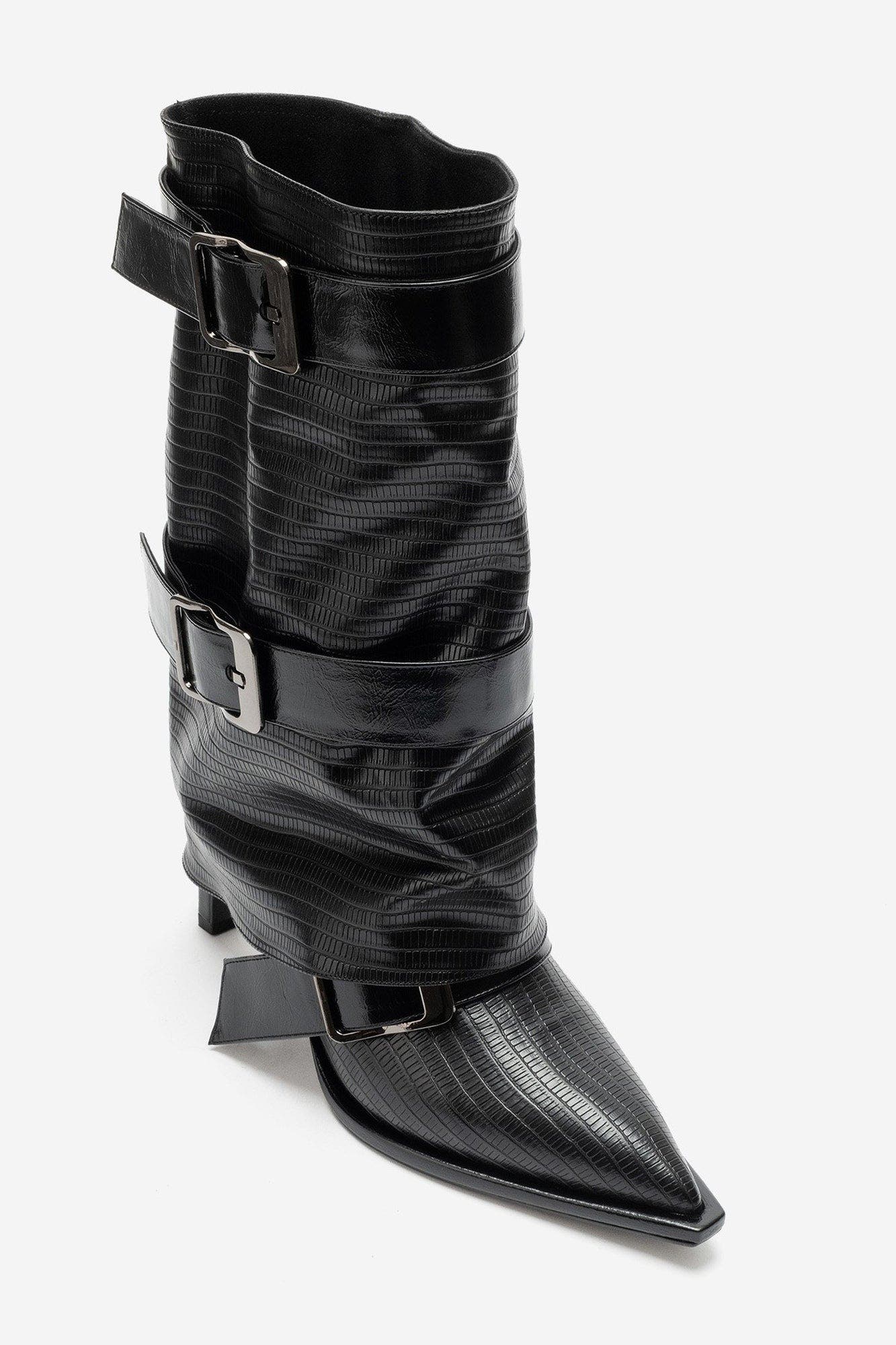 Ylva Stiletto Pointed Toe Boot, Main, color, Black