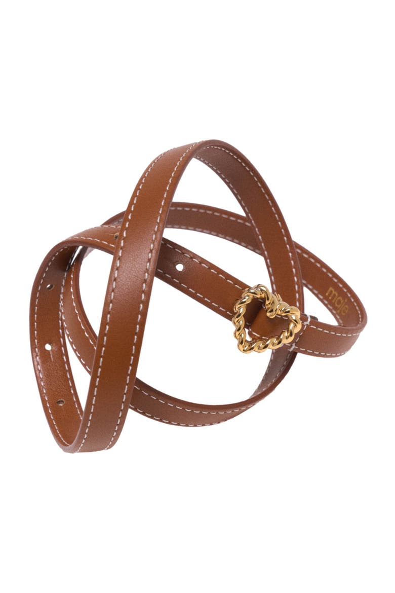 Slim heart belt, Alternate, color, Camel