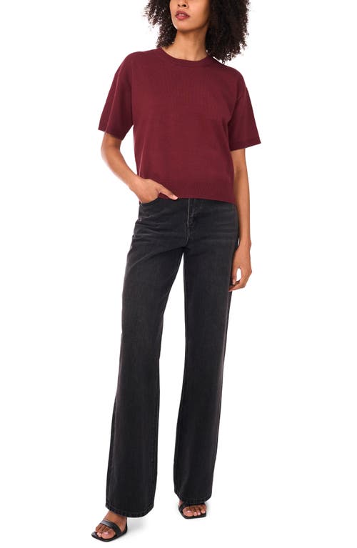 1.state Crewneck Short Sleeve Sweater In Red