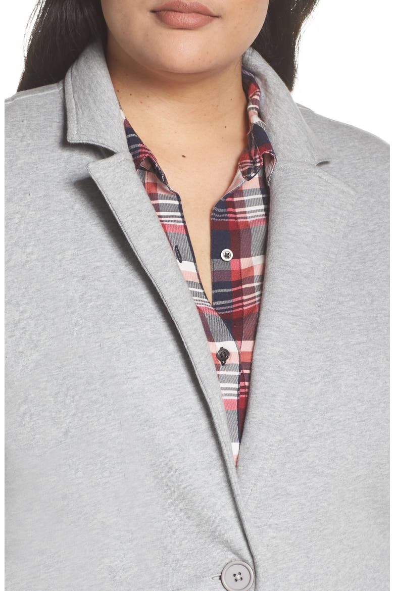 Double Pocket Knit Blazer, Alternate, color, GREY HEATHER