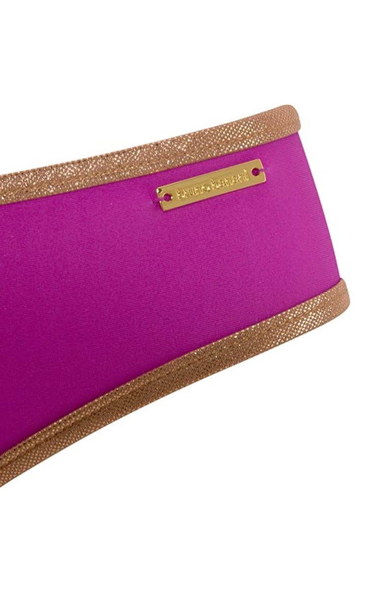 LASCANA Metallic Trim Classic Bikini Bottom, Alternate, color, Fuchsia