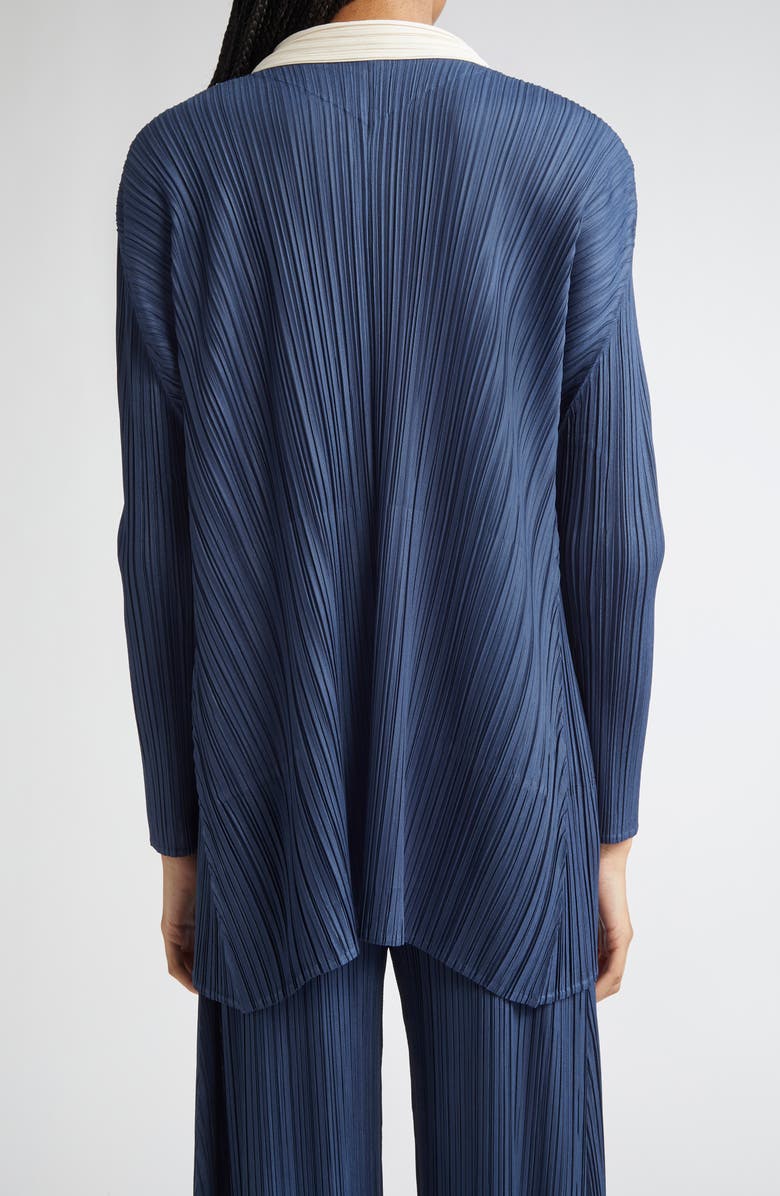 Pleats Please Issey Miyake Mellow Pleated Jacket, Alternate, color, Navy