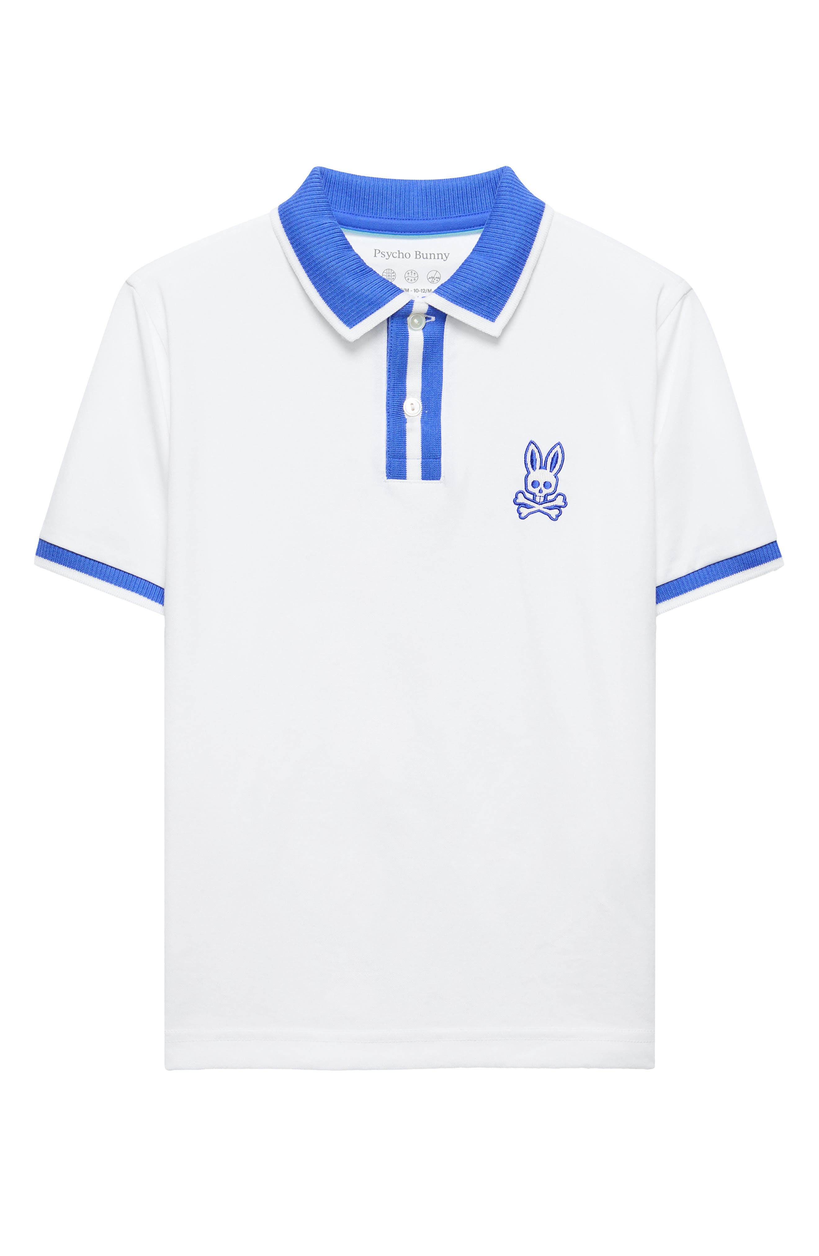Psycho Bunny Kids' Ridley Tipped Piqué Polo In White