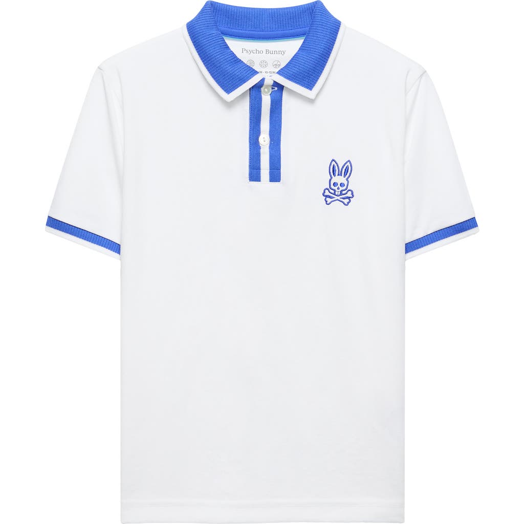 Psycho Bunny Kids' Ridley Tipped Piqué Polo In White