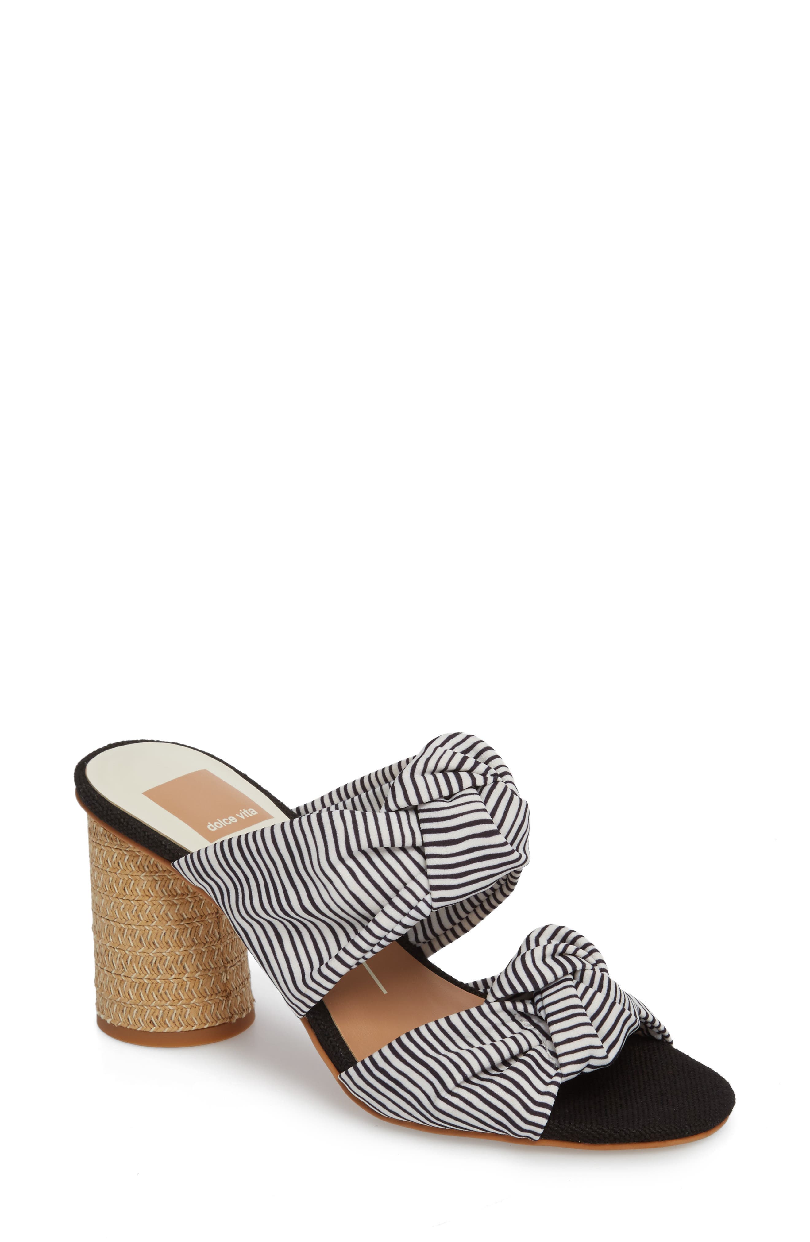 Jene Double Knot Sandal, Main, color, WHITE STRIPE