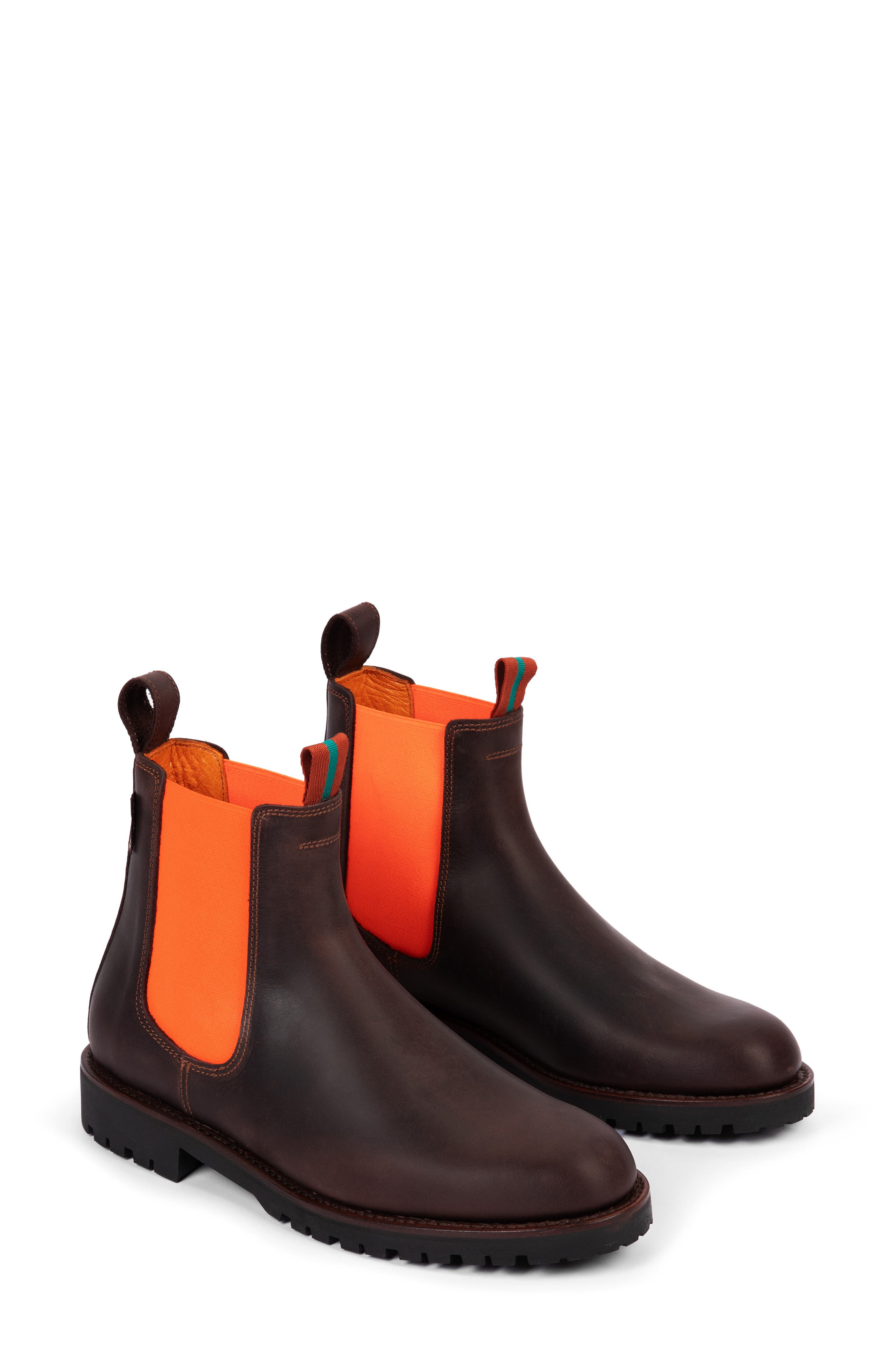 Penelope Chilvers Nelson Chelsea Boot, Alternate, color, 932 Conker/ Neon Orange