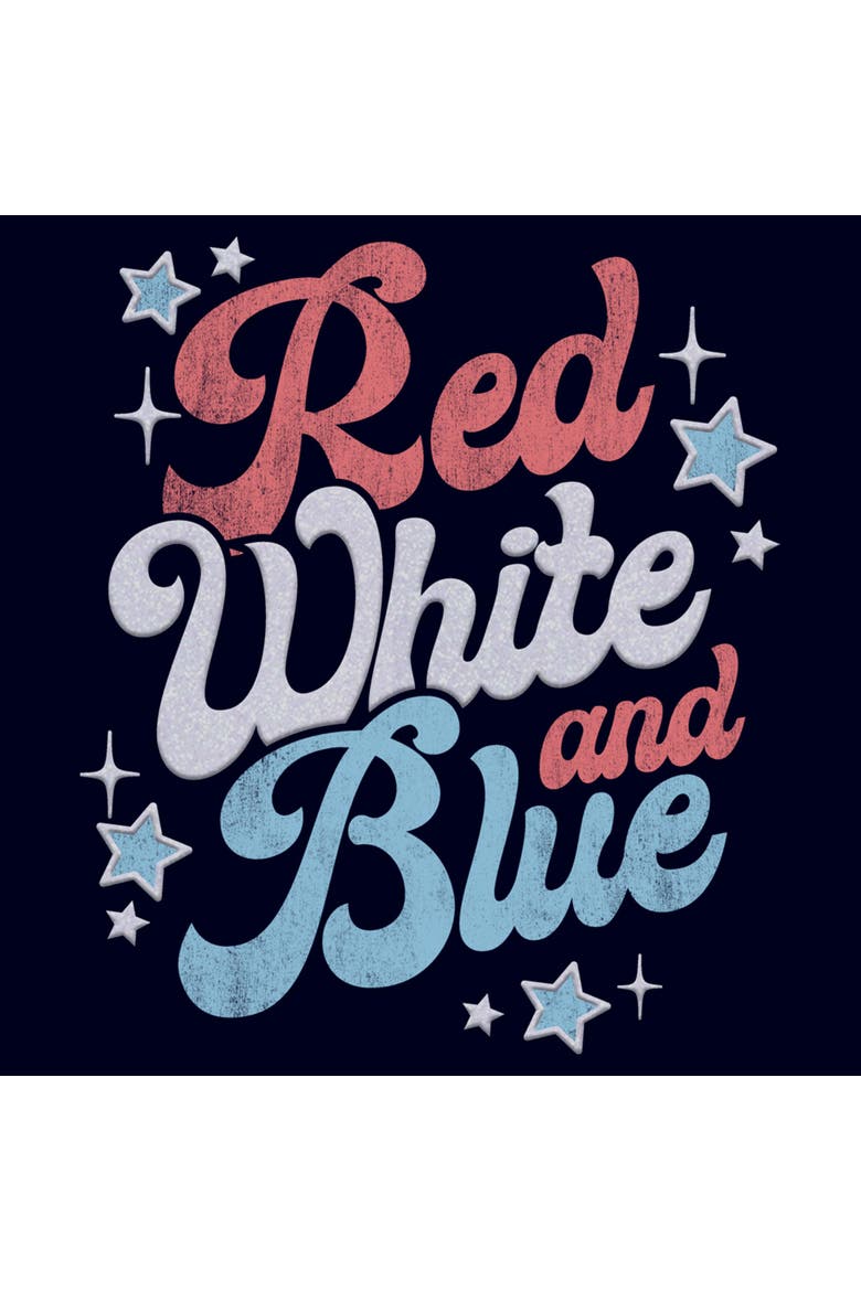 Women's Lost Gods Red White And Blue Quote  Graphic T-Shirt, Alternate, color, Navy Blue