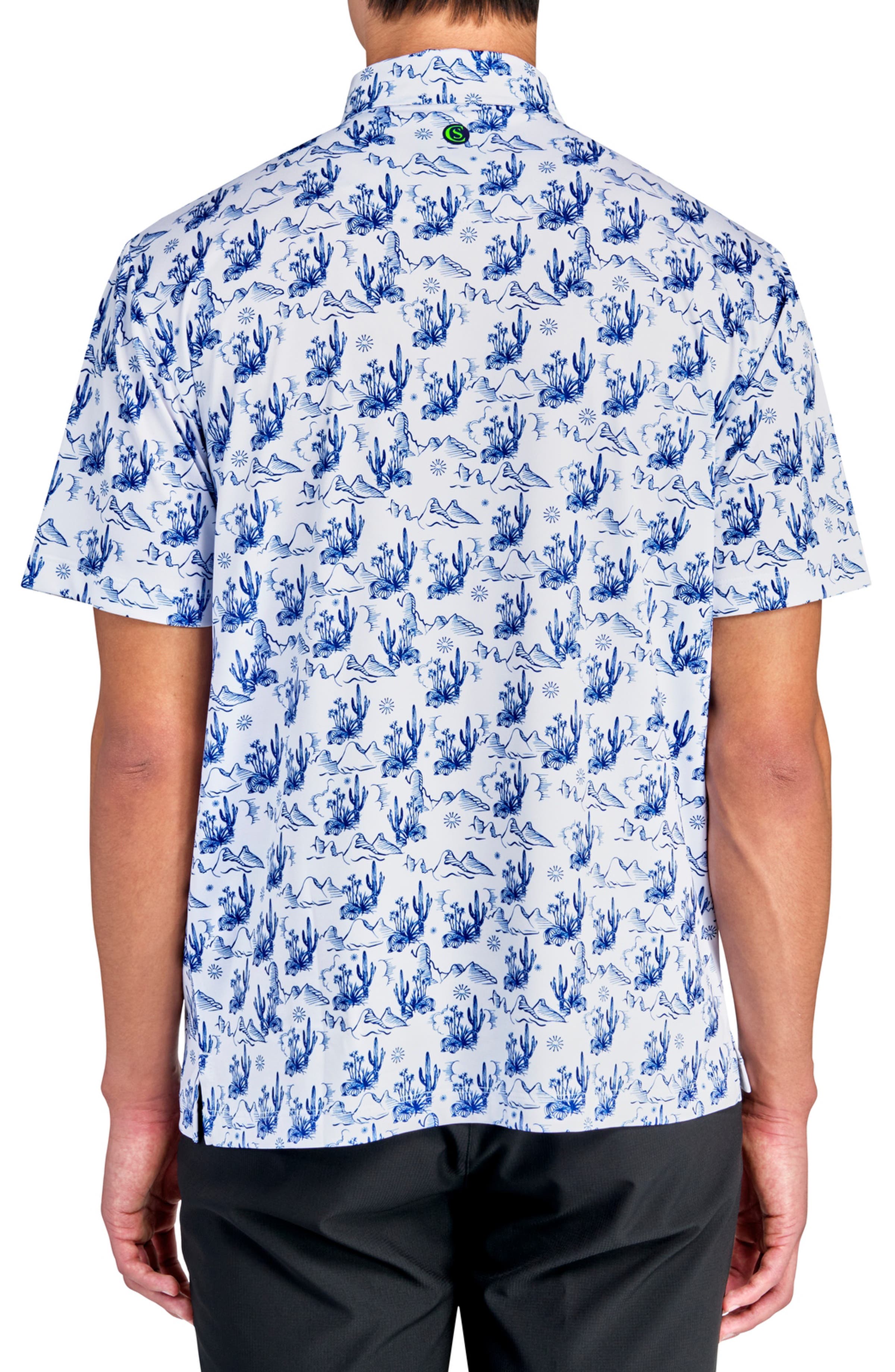 Regular Fit Cactus Print Performance Recycled Golf Polo - image 2