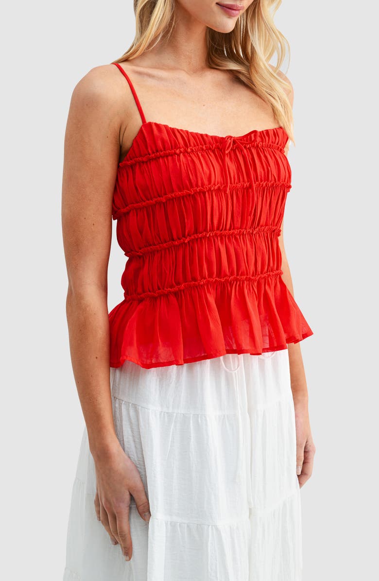 All in Favor Sleeveless Peplum Top, Alternate, color, Red