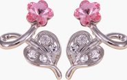Modenaire Flower Crystal Drop Earrings