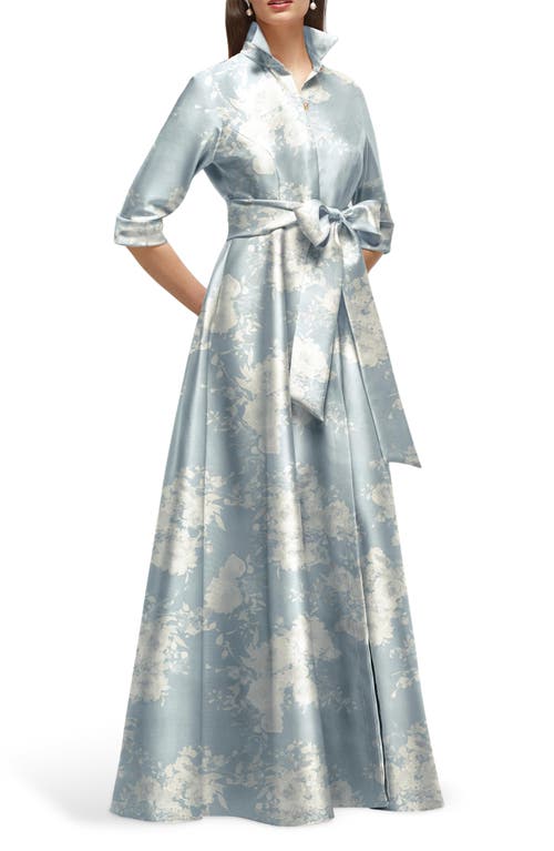 After Six Floral Satin Twill Ballgown In Multi