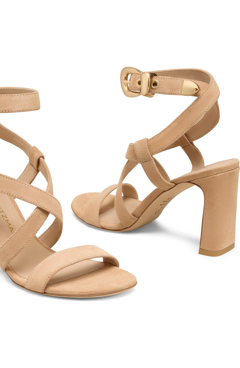 Stuart Weitzman Maven Ankle Strap Sandal, Alternate, color, Adobe
