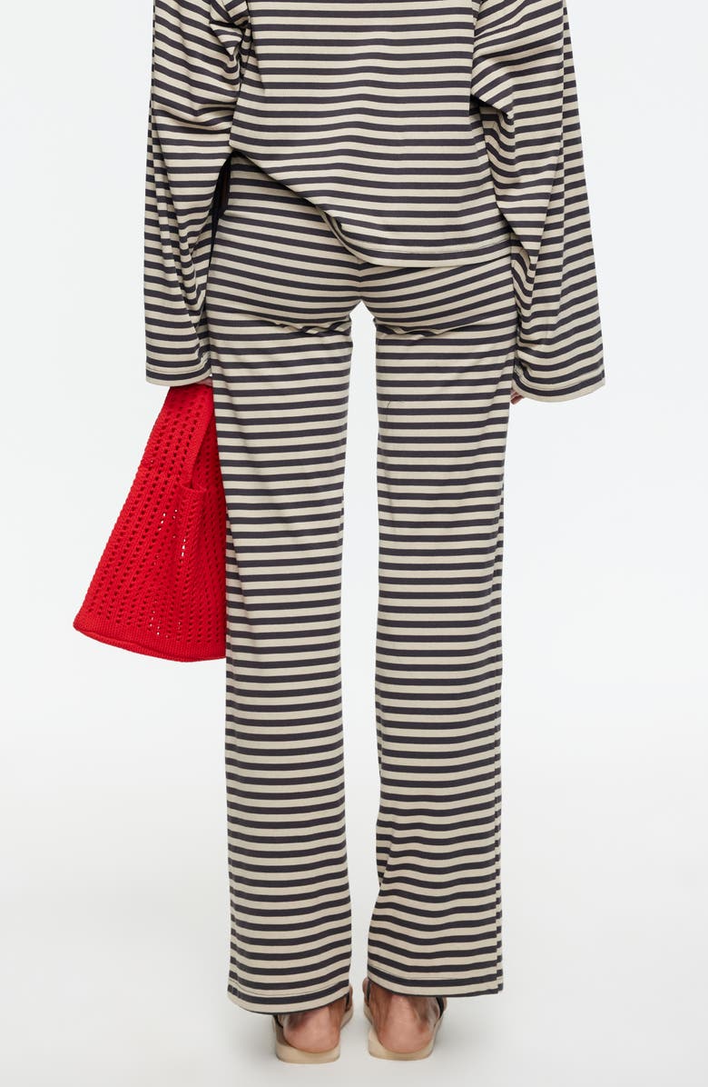 LIONESS Bloom Side Tie Wide Leg Pants, Alternate, color, Slate Stripe