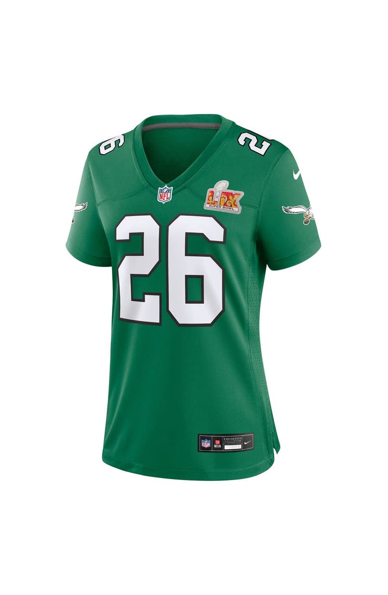 Nike Women's Nike Saquon Barkley Kelly Green Philadelphia Eagles Super Bowl LIX 2nd Alternate Game Jersey, Alternate, color, 