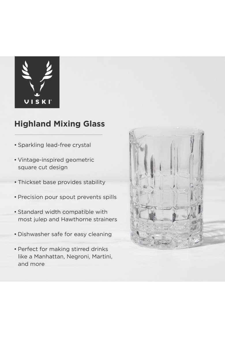 Highland Crystal Mixing Glass, Alternate, color, Clear
