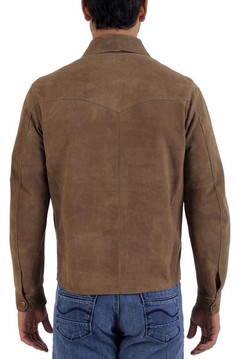 Suede Long Sleeve Shacket, Alternate, color, MIDDLE BROWN