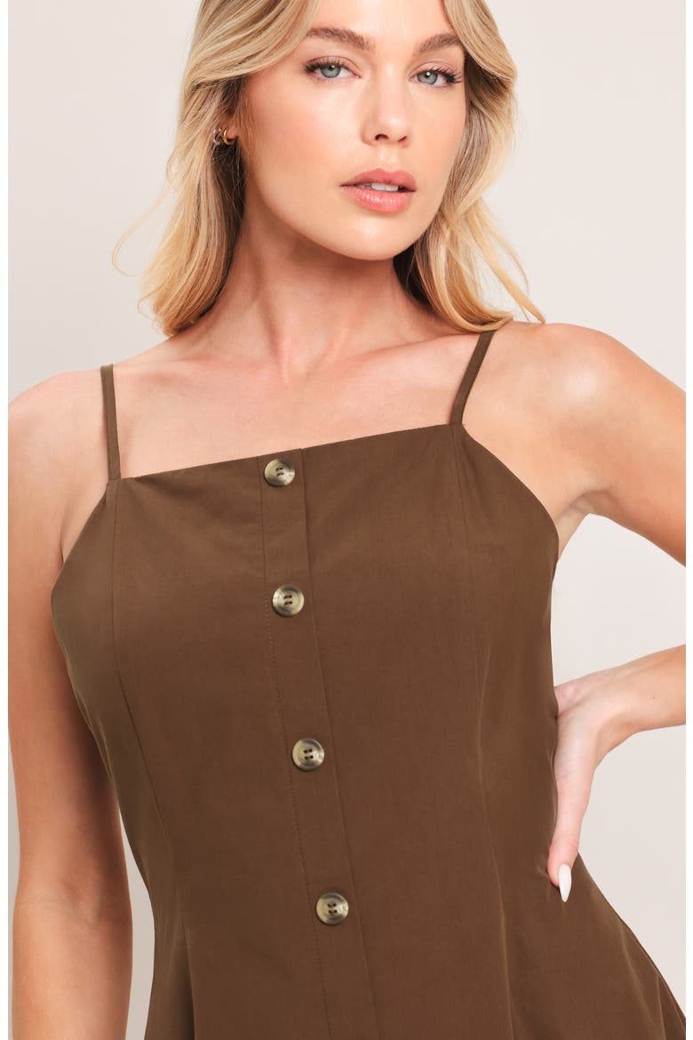 Sleevless Cotton Midi Dress, Alternate, color, CHOCOLATE