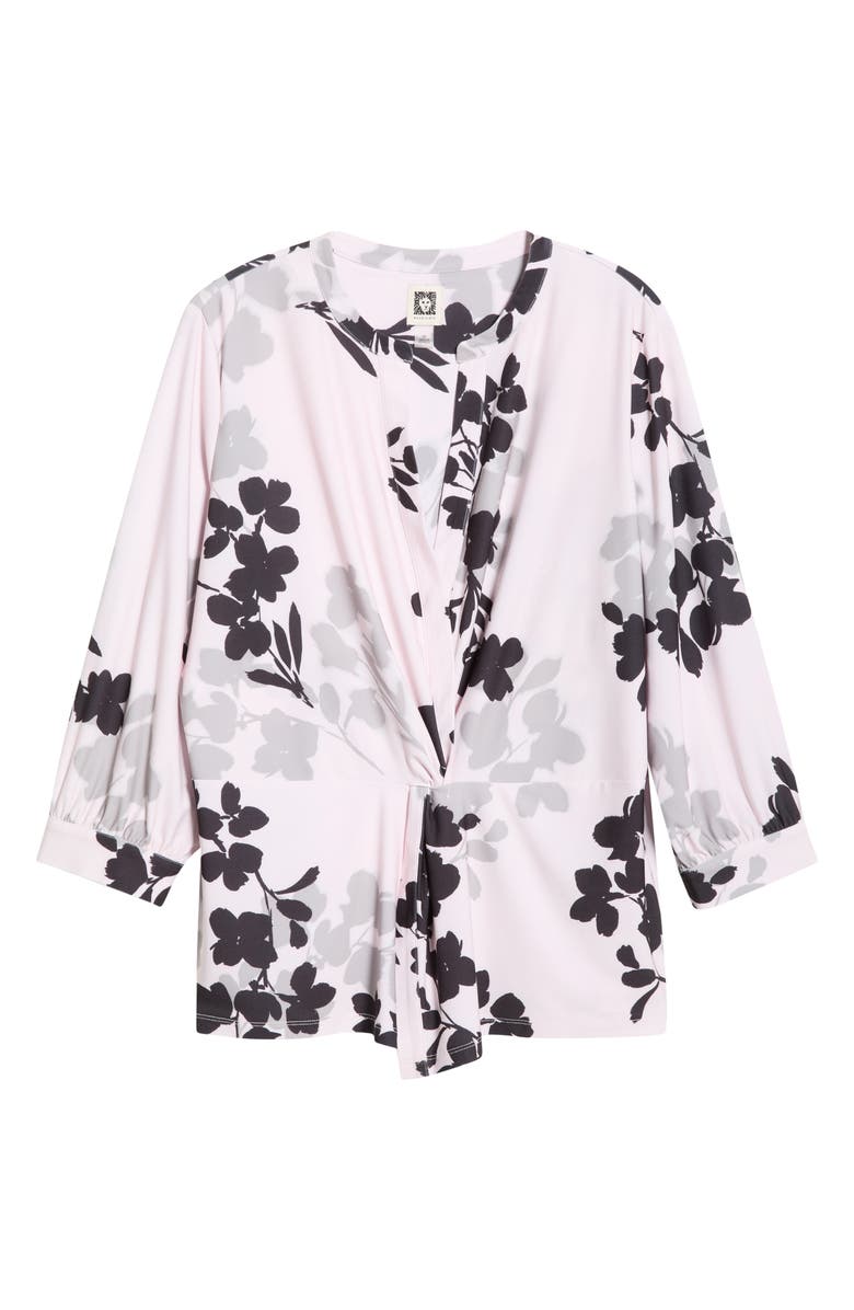 Anne Klein Floral Twist Top, Alternate, color, Soft Blossom Multi
