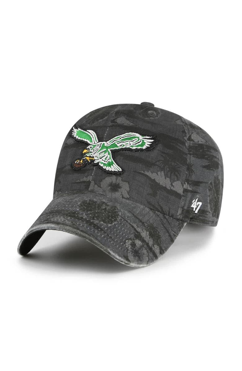 '47 Men's '47  Black Philadelphia Eagles Fiji Clean Up Adjustable Hat, Main, color, 