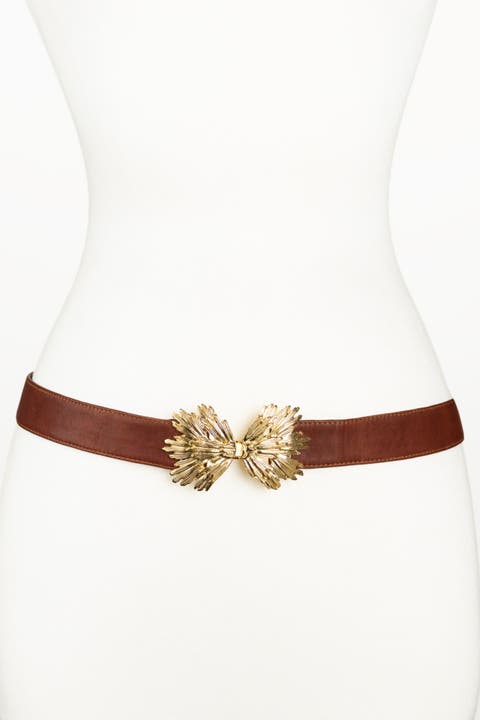 Starburst Buckle Leather Belt