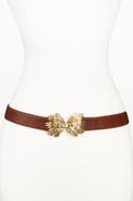 Raina Belts Starburst Buckle Leather Belt