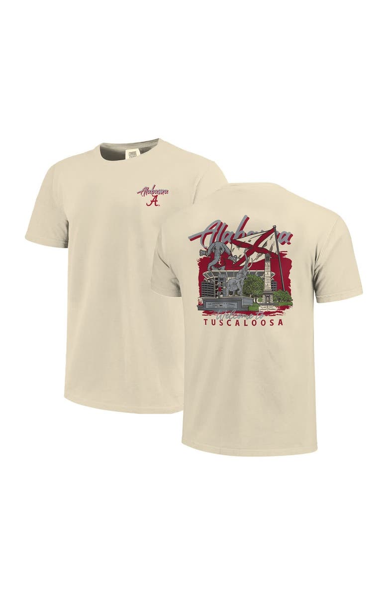 IMAGE ONE Men's Image One Natural Alabama Crimson Tide Comfort Colors Hand-Drawn Campus Stack T-Shirt, Main, color, Natural