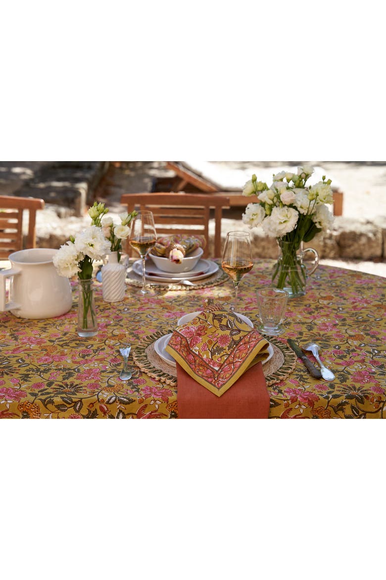 Damaris Napkins - Set of 4, Alternate, color, Pink, Mustard 20" x 20"