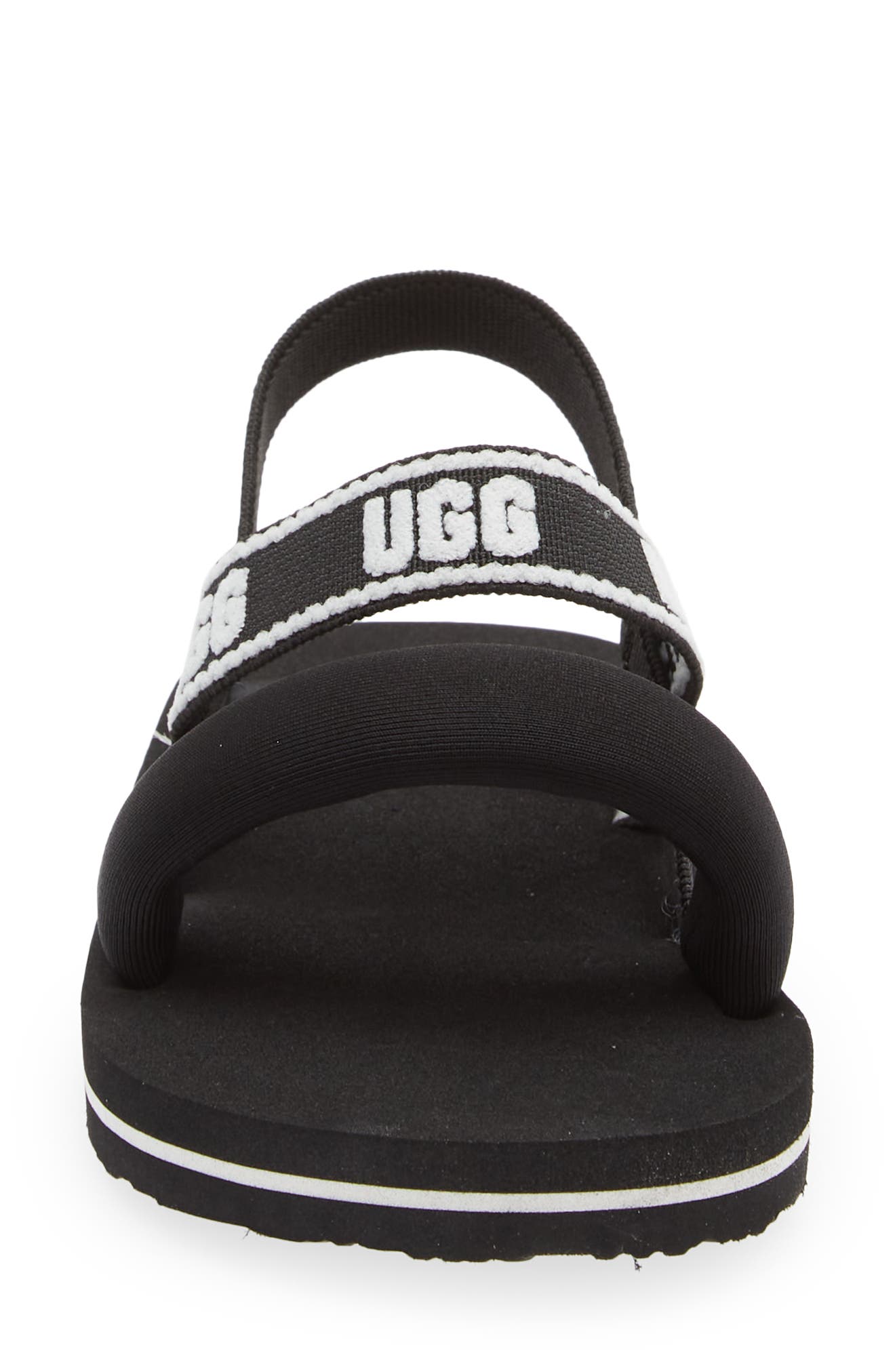 UGG<sup>®</sup> Kids' Zuma Logo Slingback Sandal, Alternate, color, Black