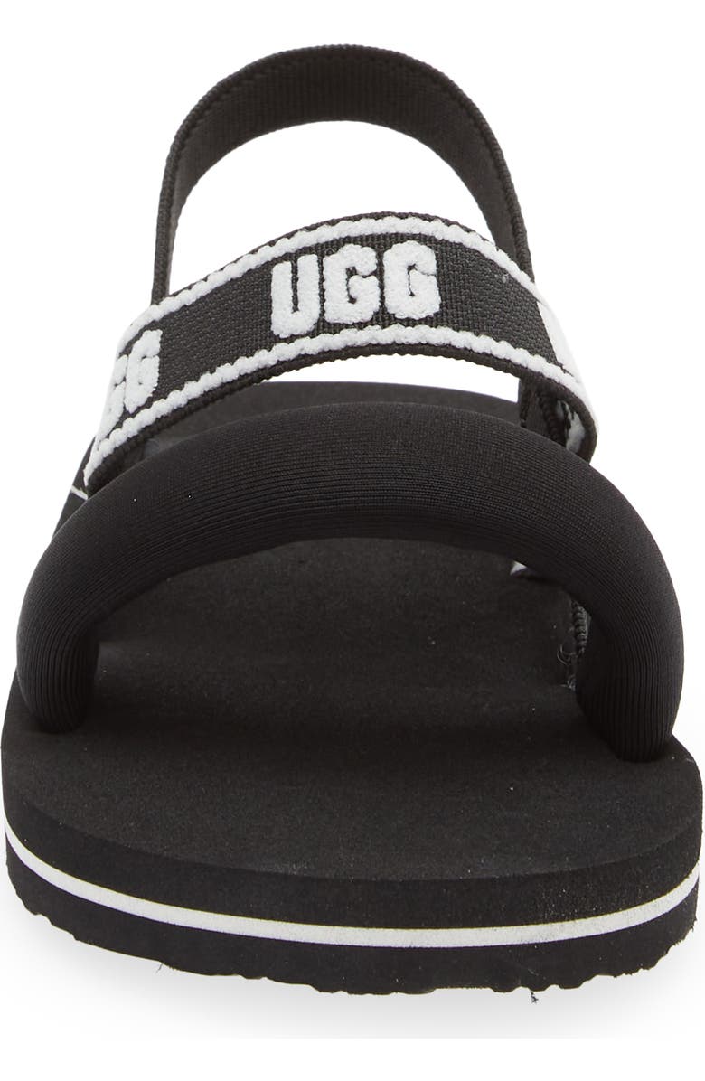 UGG<sup>®</sup> Kids' Zuma Logo Slingback Sandal, Alternate, color, Black