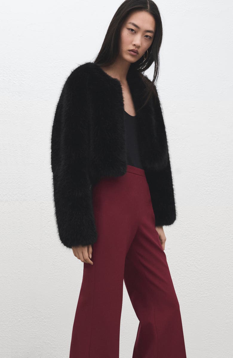 MANGO Wide Leg Pants, Alternate, color, Wine