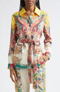 Etro Floral Paisley Belted Twill Field Jacket
