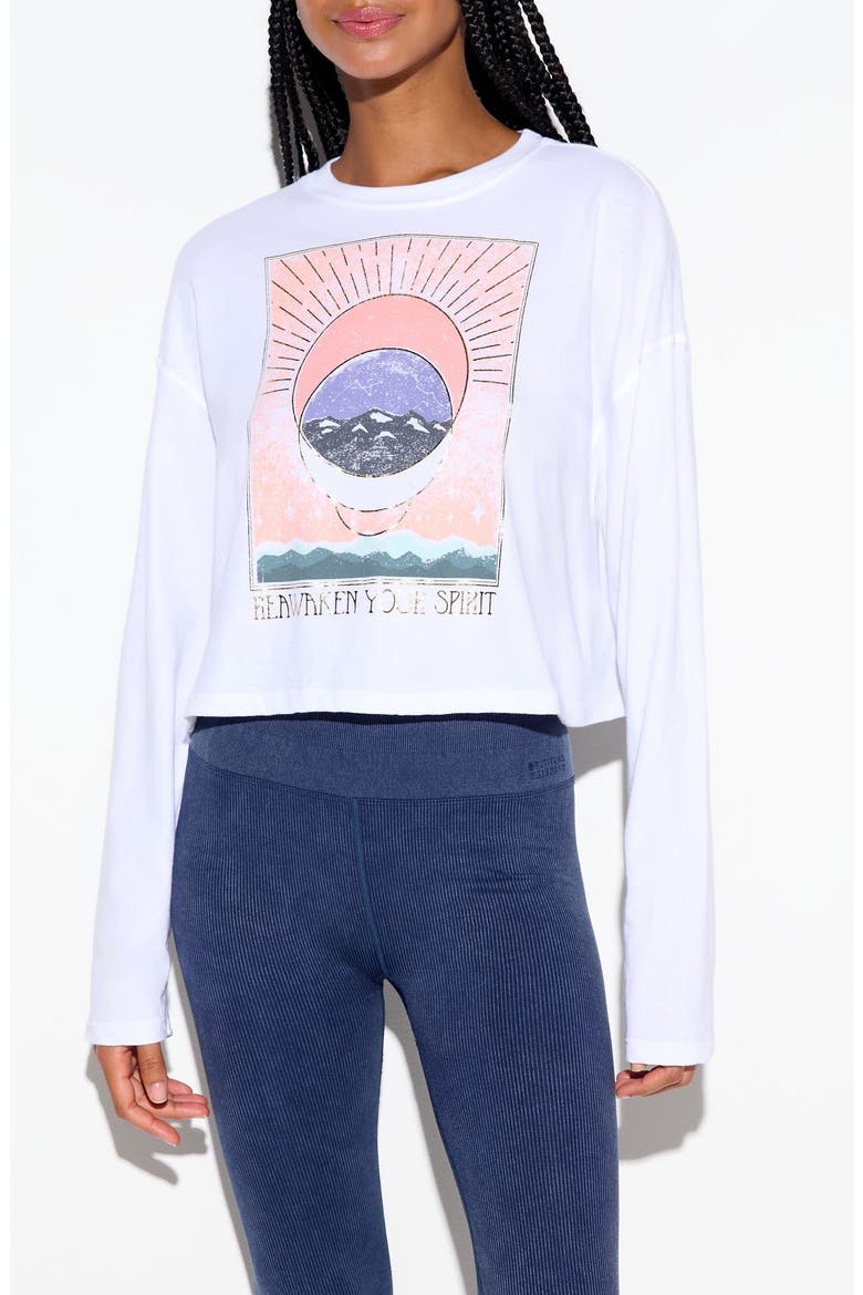 Cosmic Connection Drew Long Sleeve Crop Top, Main, color, WHITE
