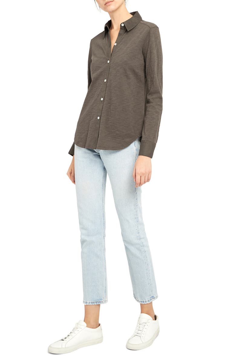 Theory Riduro C.Nebulous Organic Cotton Slub Long Sleeve Button-Up Shirt, Alternate, color, 
