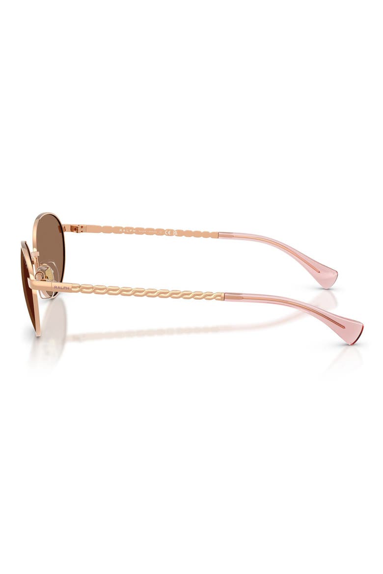 55mm Oval Sunglasses, Alternate, color, SHINY ROSE GOLD / BROWN