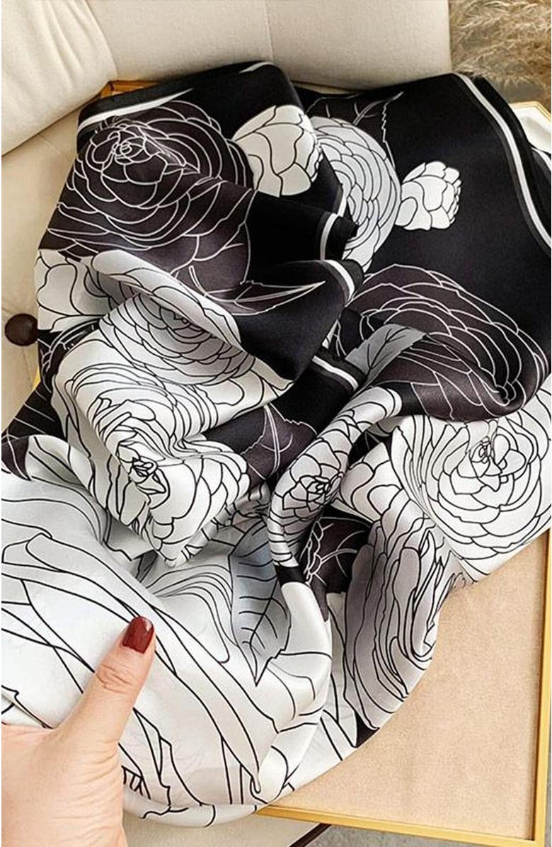 SILKSILKY Silk Square Scarf, Alternate, color, Shadow Rose