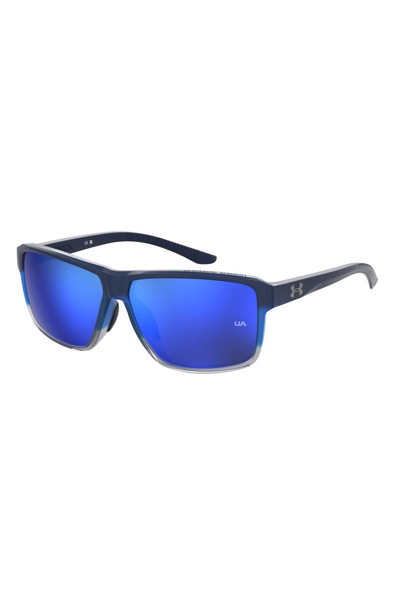 Under Armour Kickoff Square Sunglasses, Alternate, color, Blue Shaded Grey