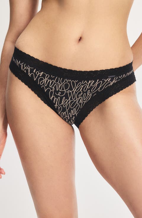 Essentials Lace Trim Stretch Cotton Cheeky Briefs (Regular & Plus)