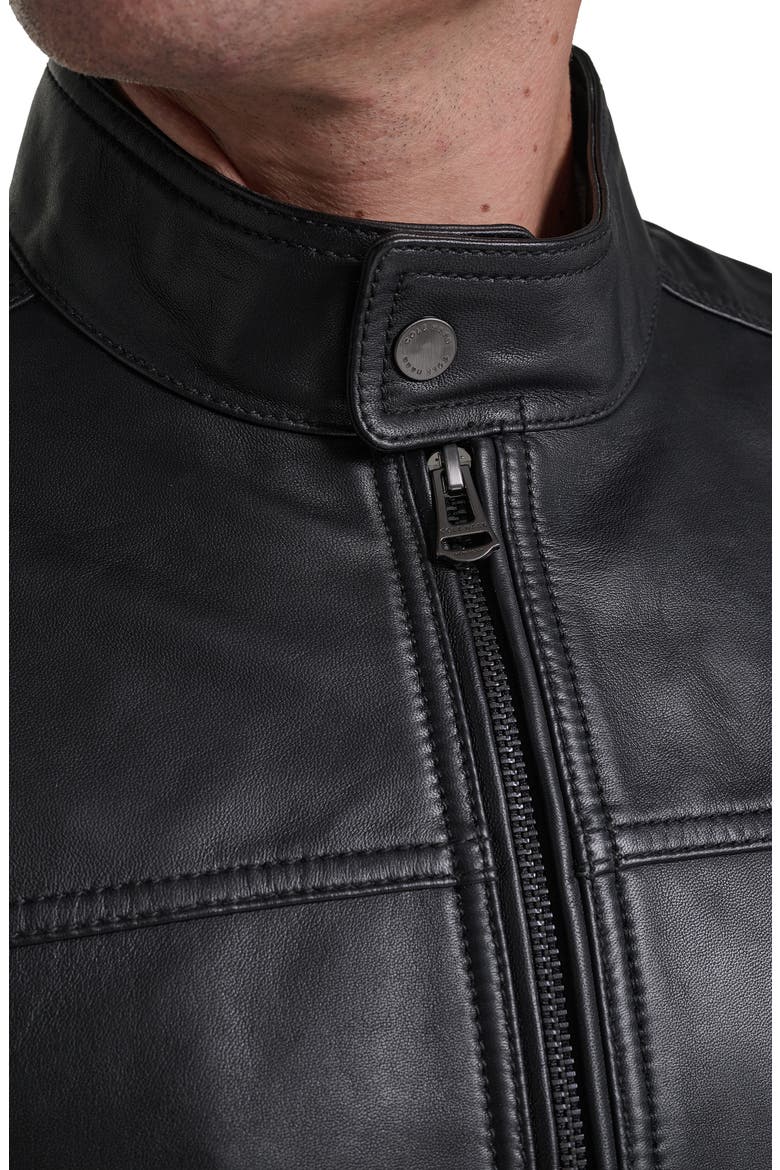 Leather Moto Jacket, Alternate, color, BLACK