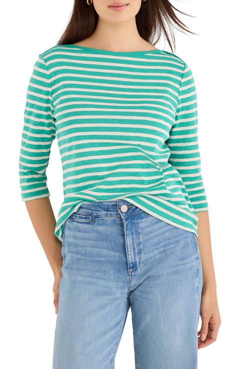 Stripe Boat Neck T-Shirt (Regular & Petite)